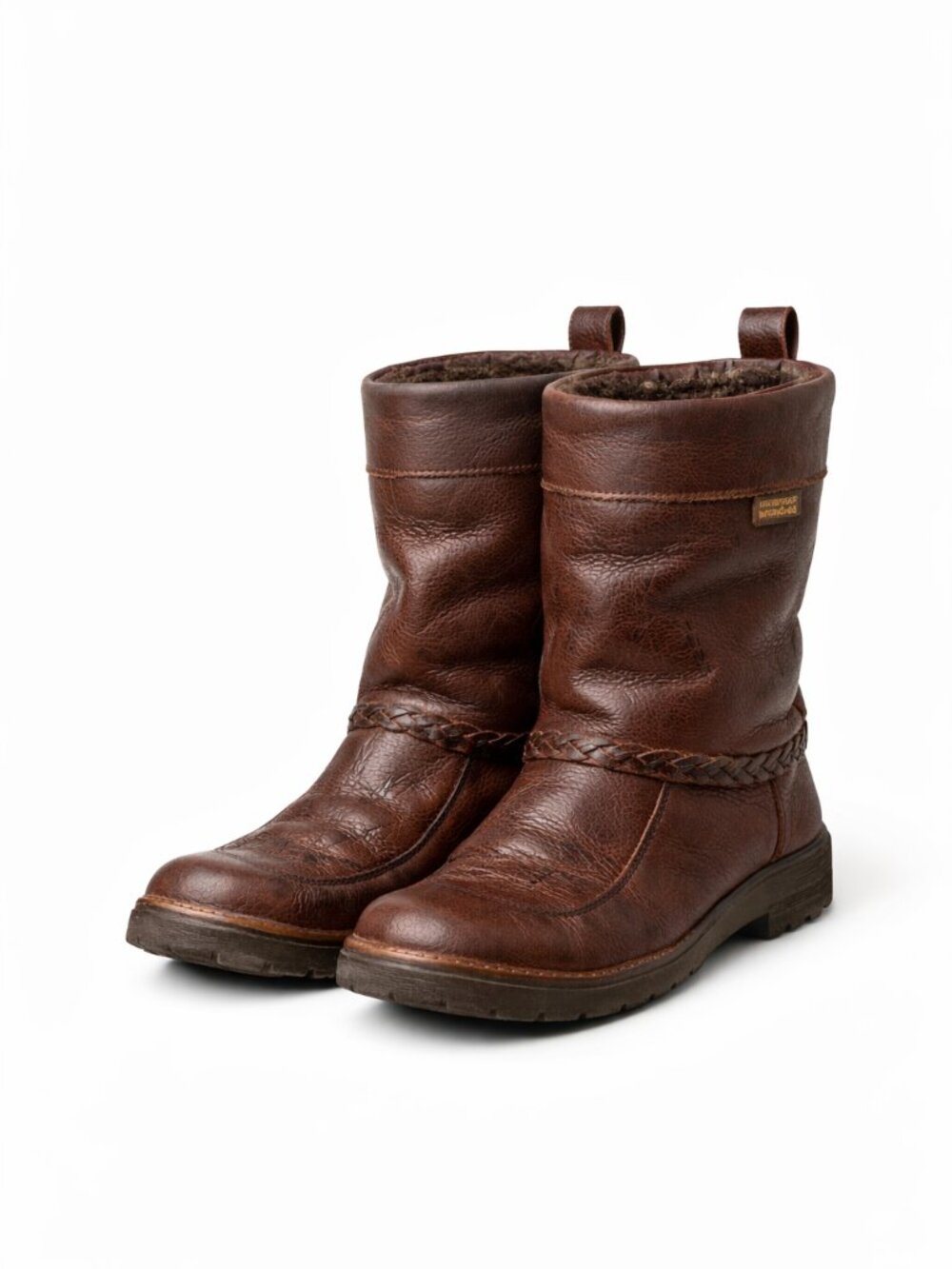 Manitobah Mukluks Waterproof Leather Winter Boots Brown Shearling Lined Women’s